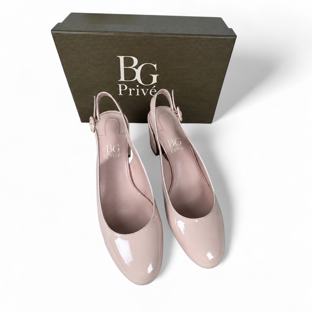 Christian Louboutin So Jane Sling 55 mm Pumps in Leche Patent Calf Leather