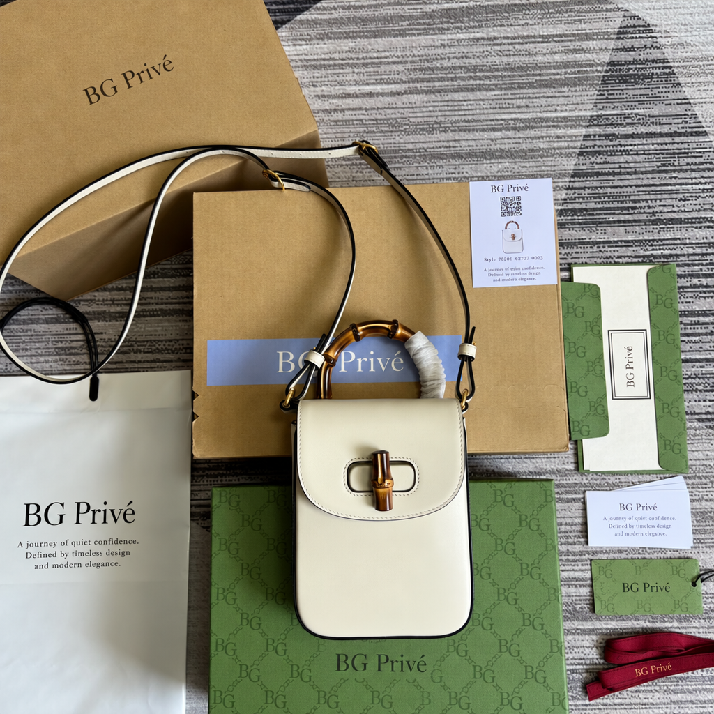 Bamboo Mini Bag in White Leather 702106 UZY0T 9022