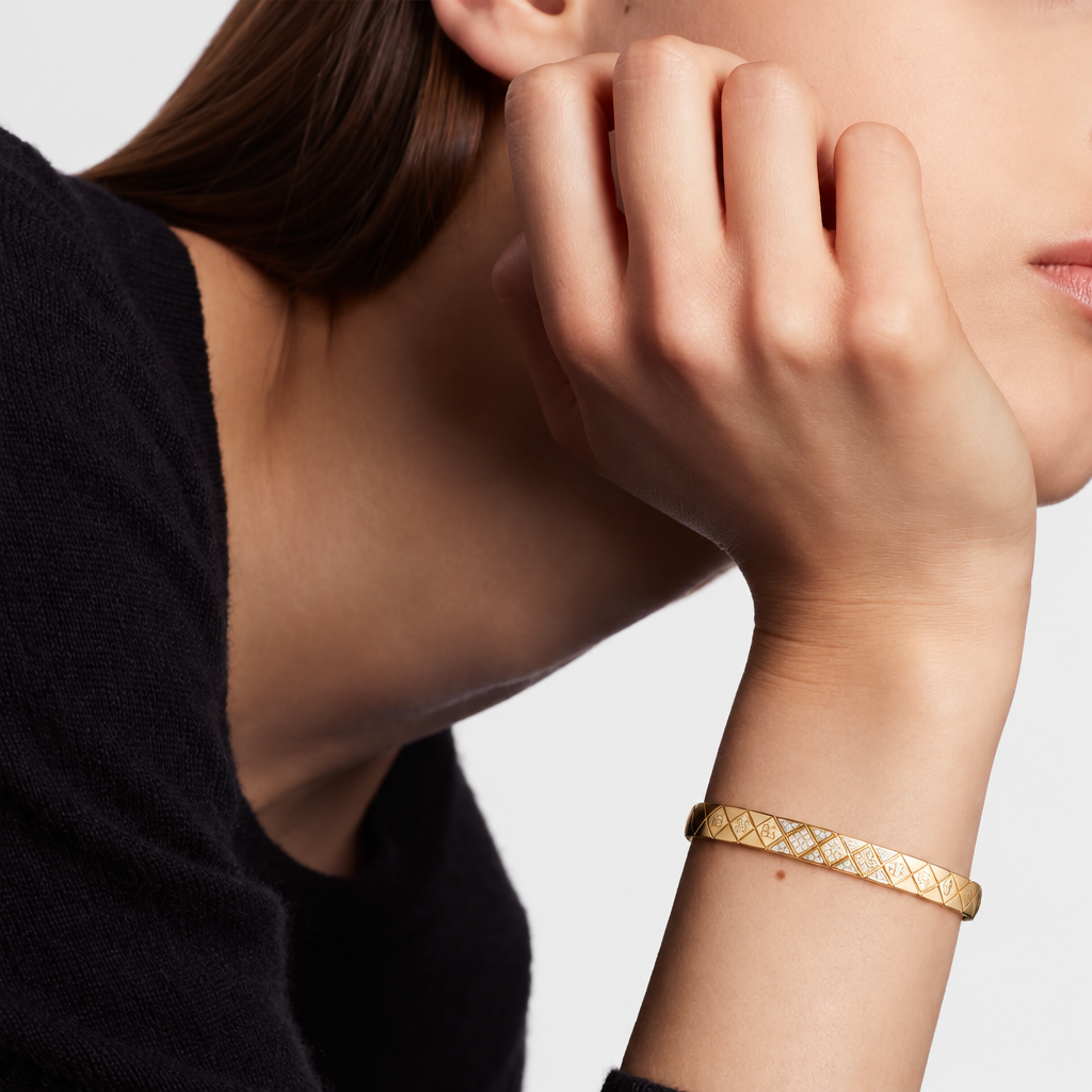 Coco Crush Bracelet in 18K Beige Gold with Diamonds