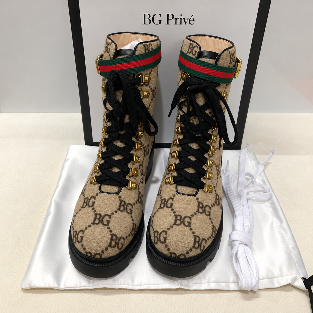 Trip Monogram Wool Combat Boots for Women