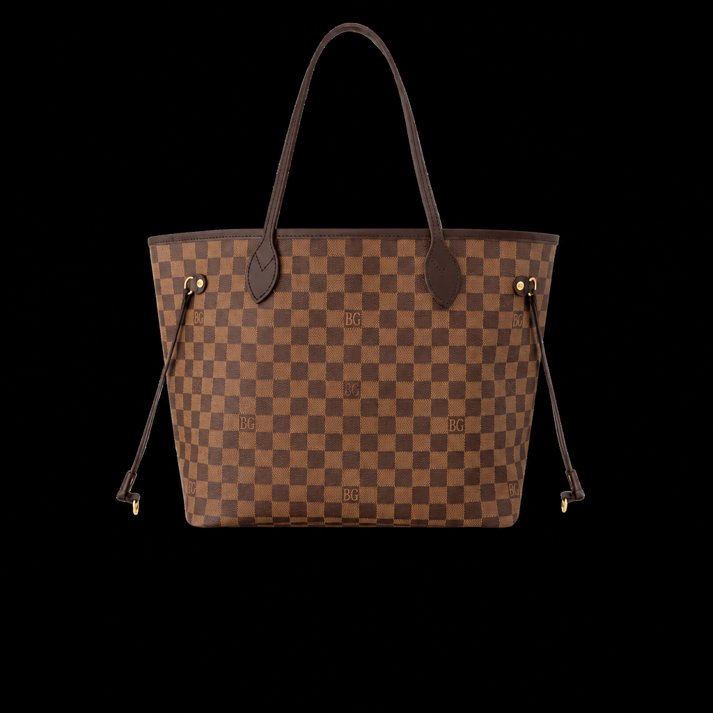 Neverfull MM Damier Ebene Tote with Cherry Interior