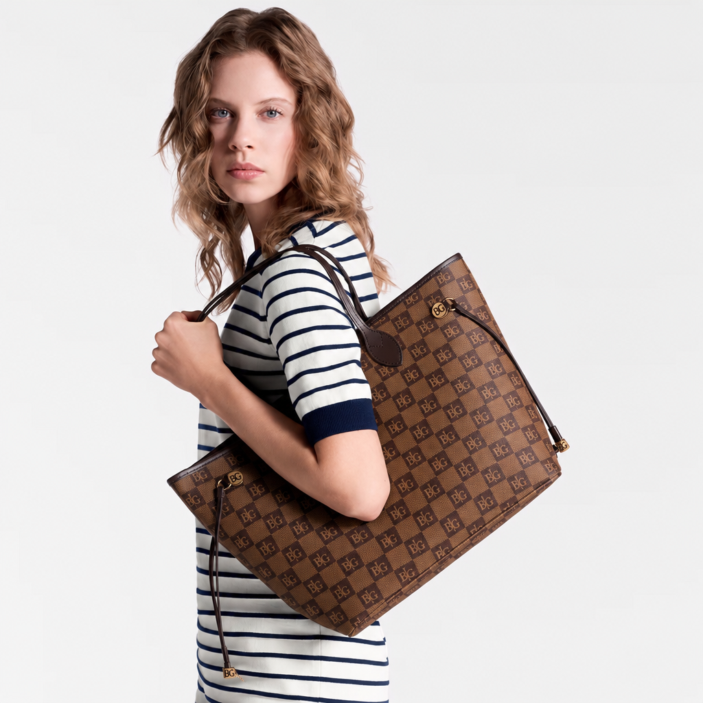 Neverfull MM Damier Ebene Tote with Cherry Interior