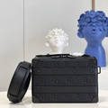Handle Soft Trunk in Black Taurillon Leather