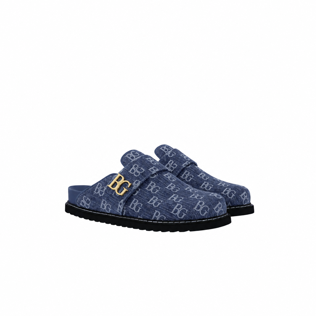 Cosy Mule – Cosy Comfort Mule in Blue Monogram Denim
