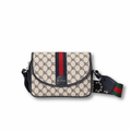 Ophidia Shoulder Bag in Blue Canvas