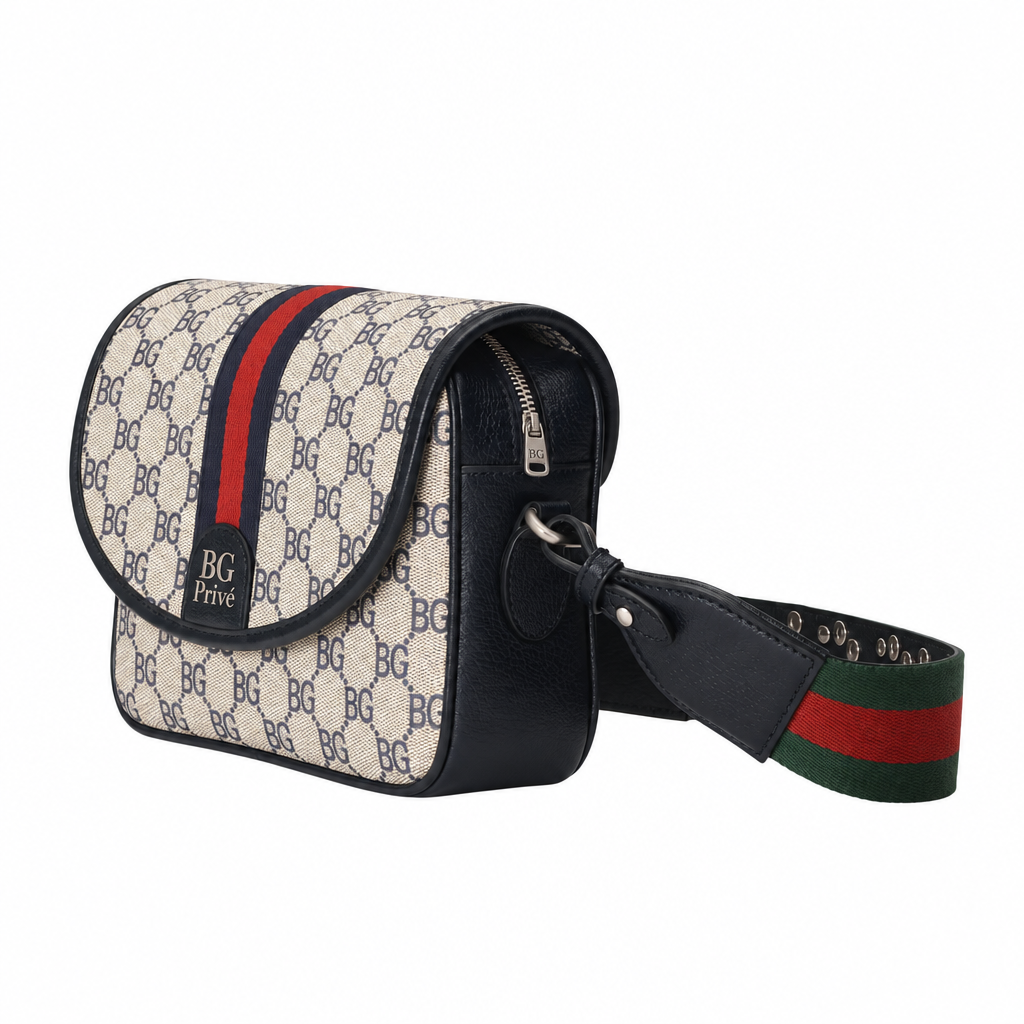 Ophidia Shoulder Bag in Blue Canvas