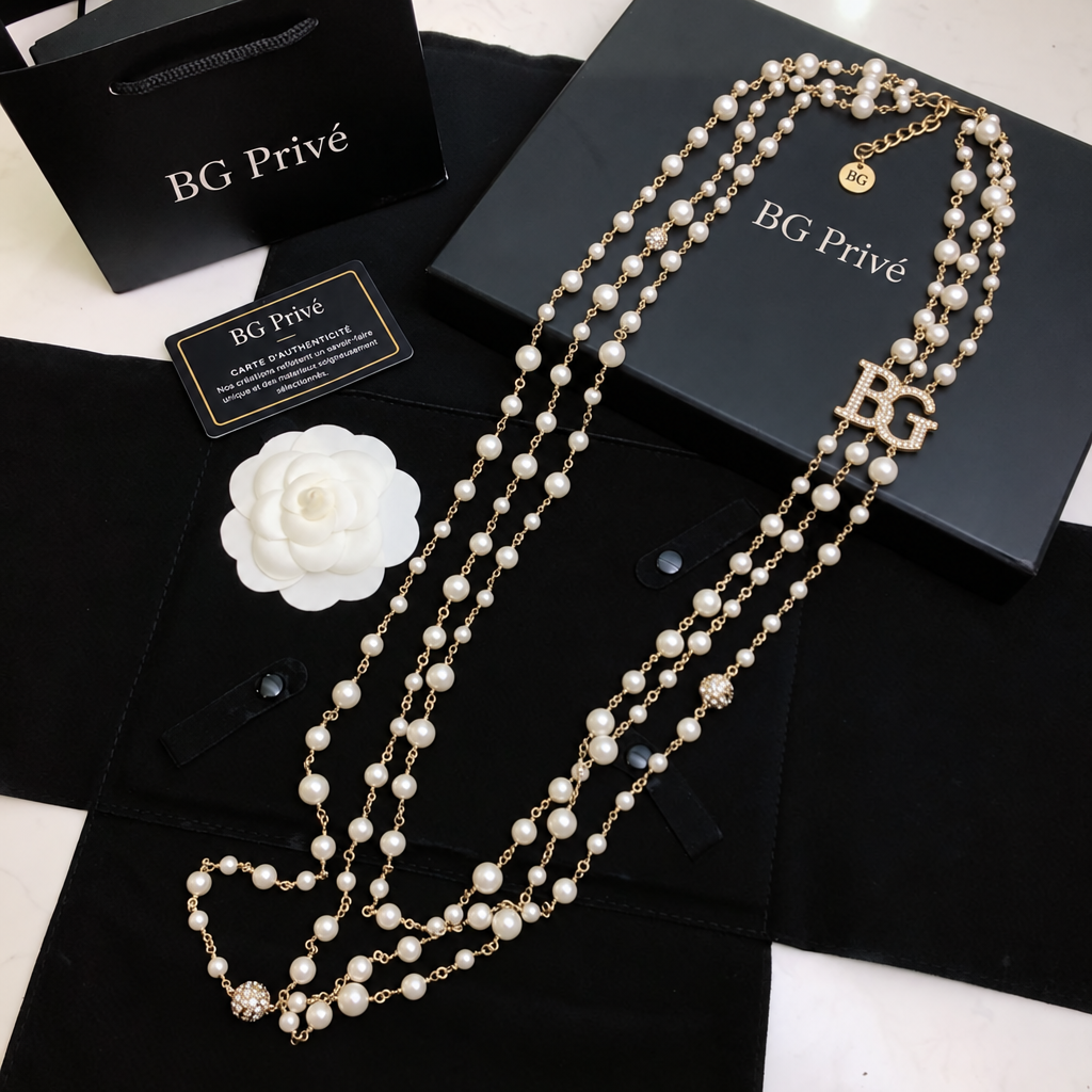 Pearl Necklace 2018 18P Three-Strand Faux-Pearl Sautoir