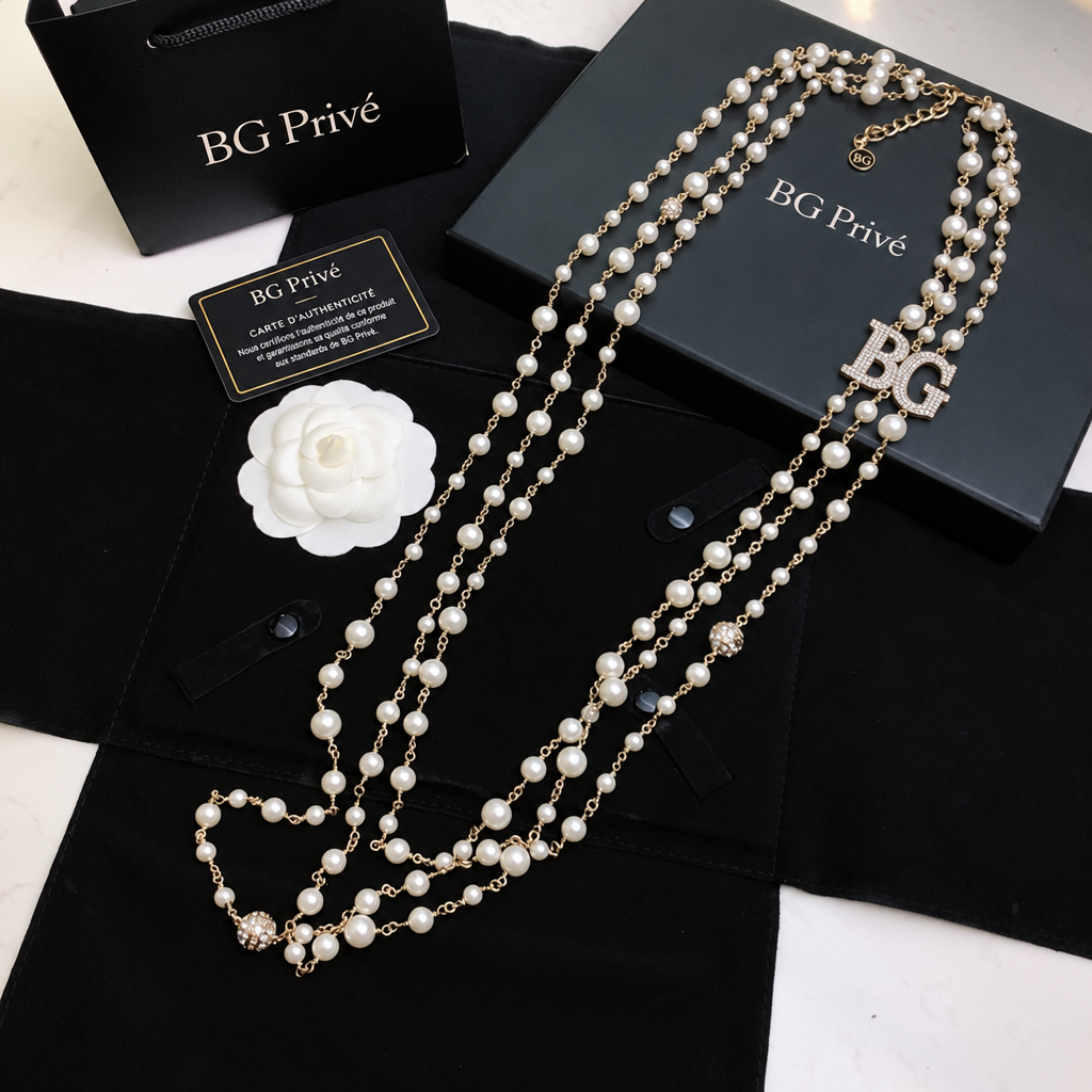 Pearl Necklace 2018 18P Three-Strand Faux-Pearl Sautoir