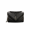 College Bag — Large Quilted Black Leather