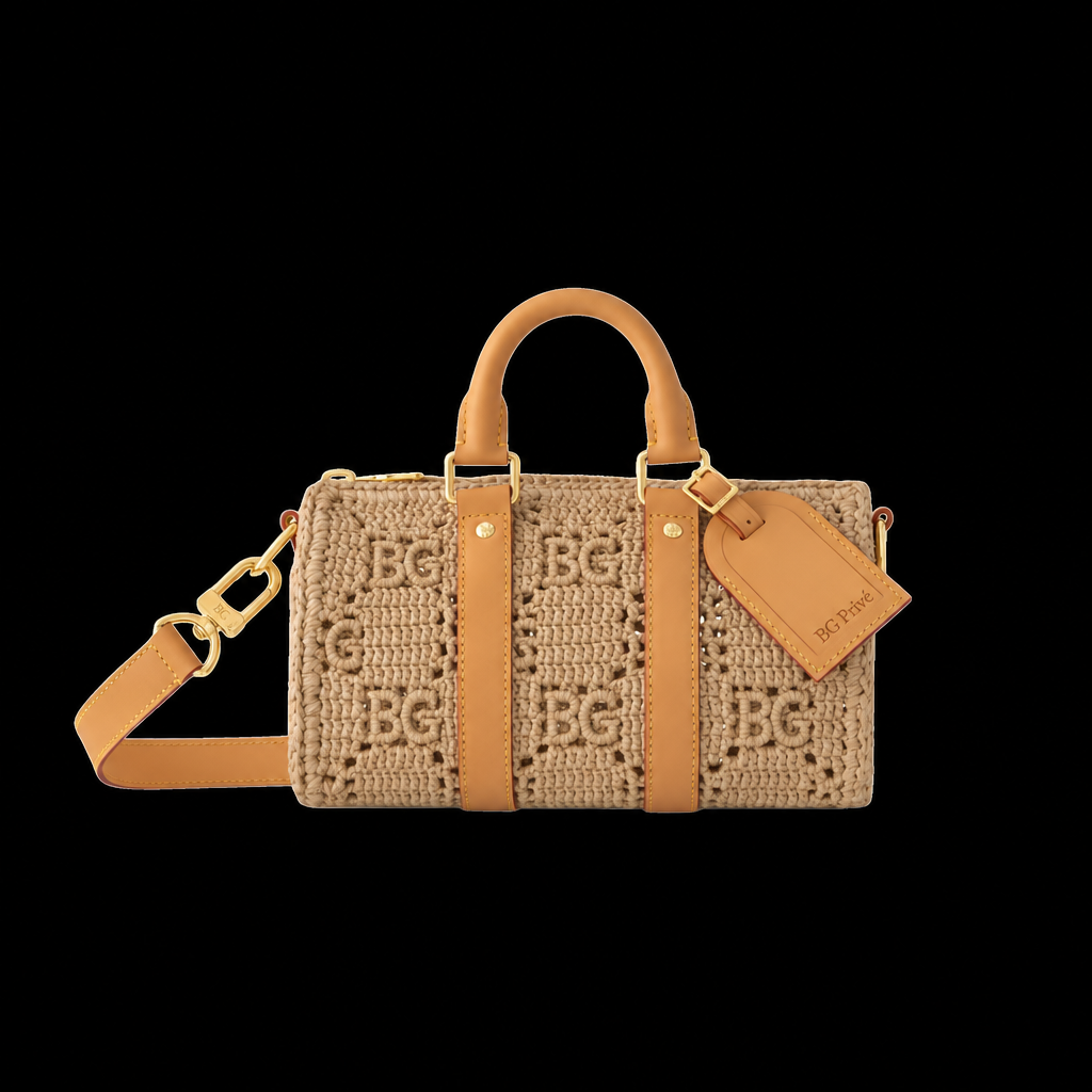 Keepall 25 Bandoulière Damier Raffia Natural Beige