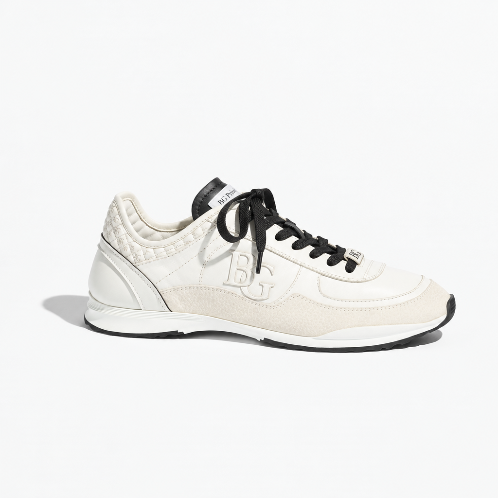 Sneakers – Mesh, Suede Calfskin &amp; Grained Calfskin, White &amp; Black