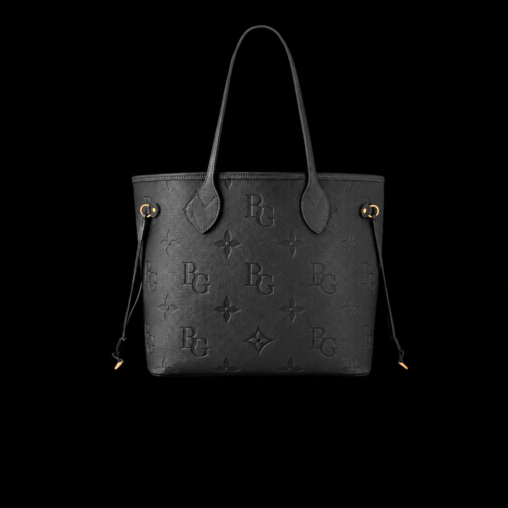 Neverfull MM Tote Bag in Black Monogram Empreinte Leather