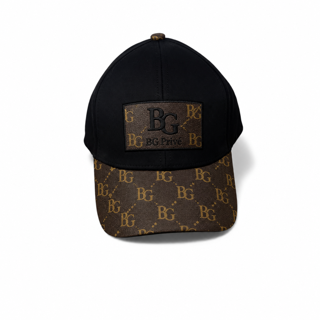 Monogram Cap in Black and Brown