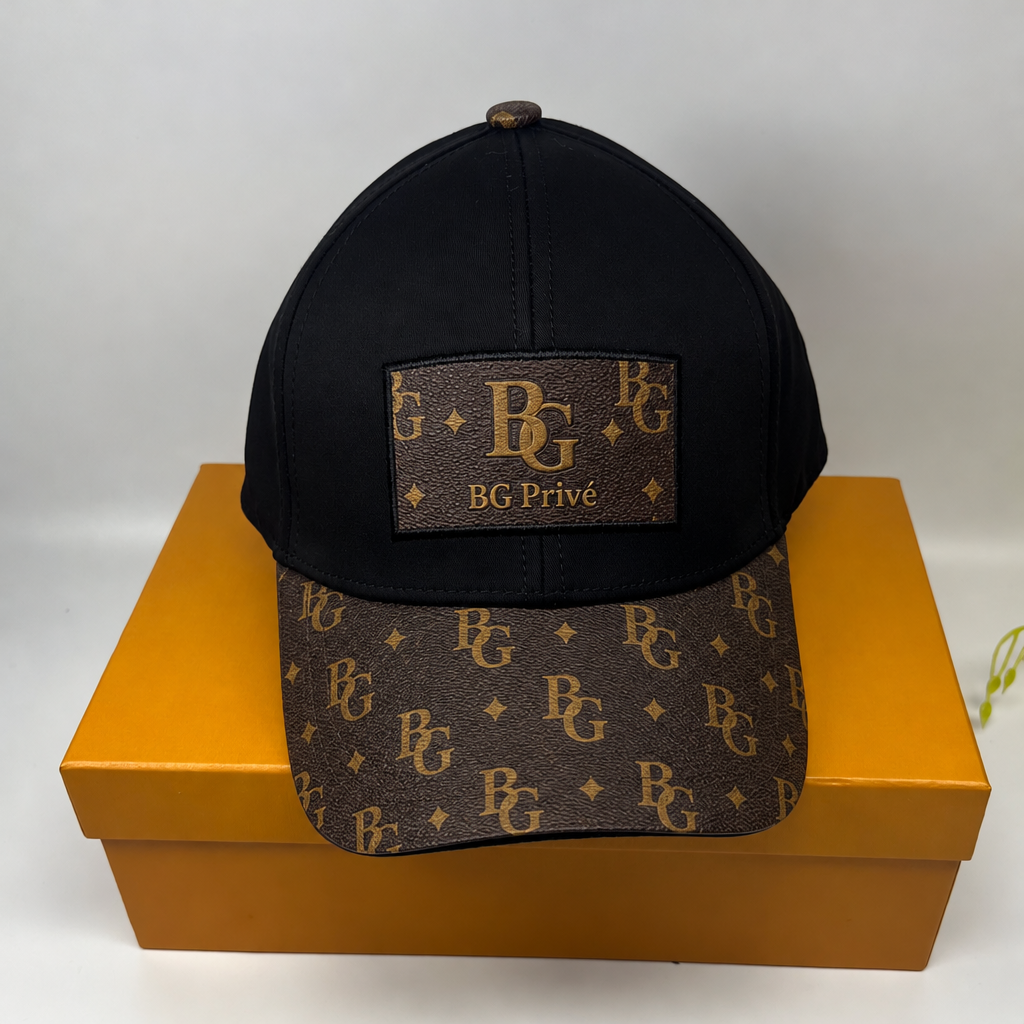 Monogram Cap in Black and Brown