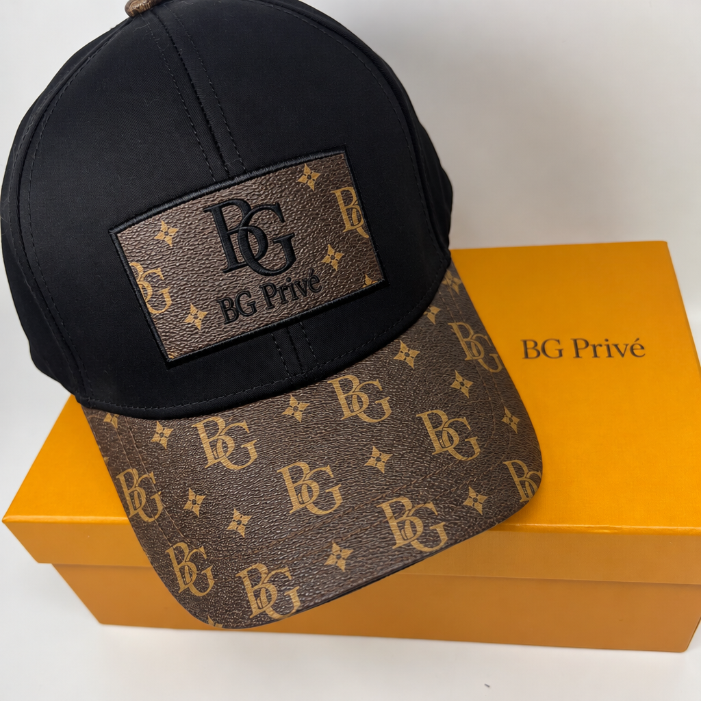Monogram Cap in Black and Brown