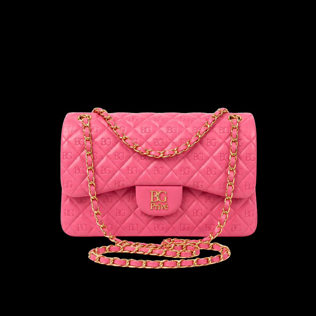 Jumbo Classic Flap Bag Large in Bright Pink Leather