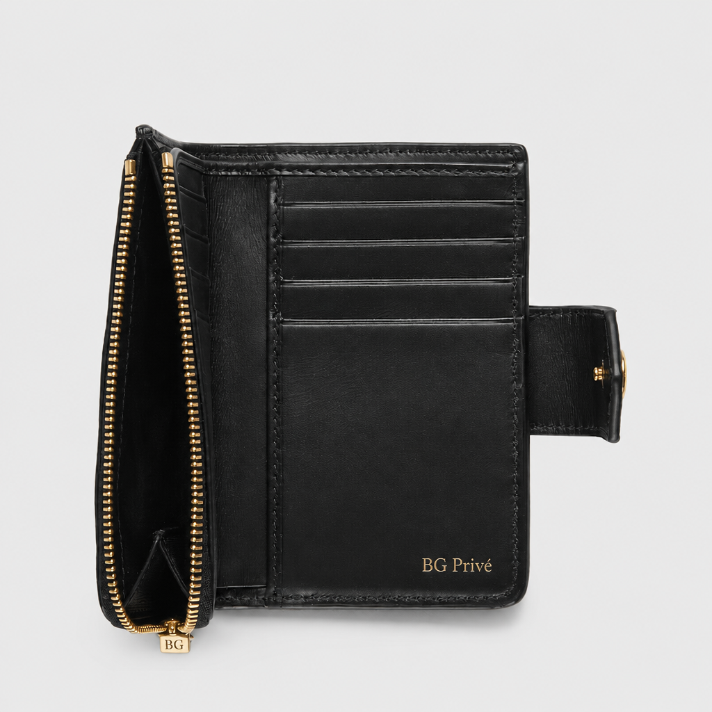 Microguccissima Zip-Around Small Wallet in Black