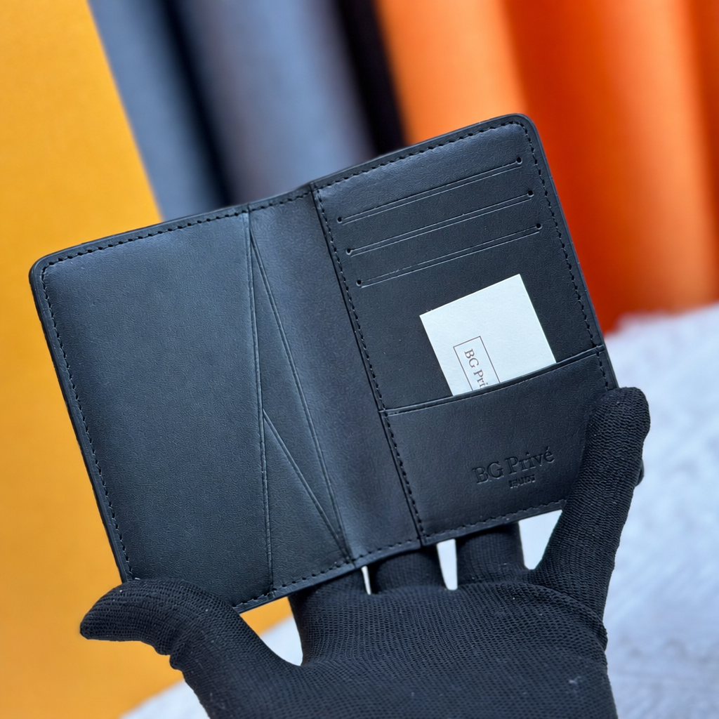 Pocket Organizer in Black Monogram Shadow Calf Leather
