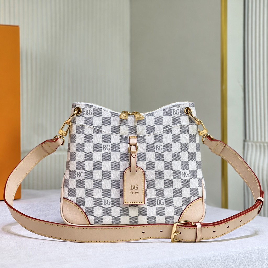 Odéon PM Damier Azur-Pattern Crossbody Bag