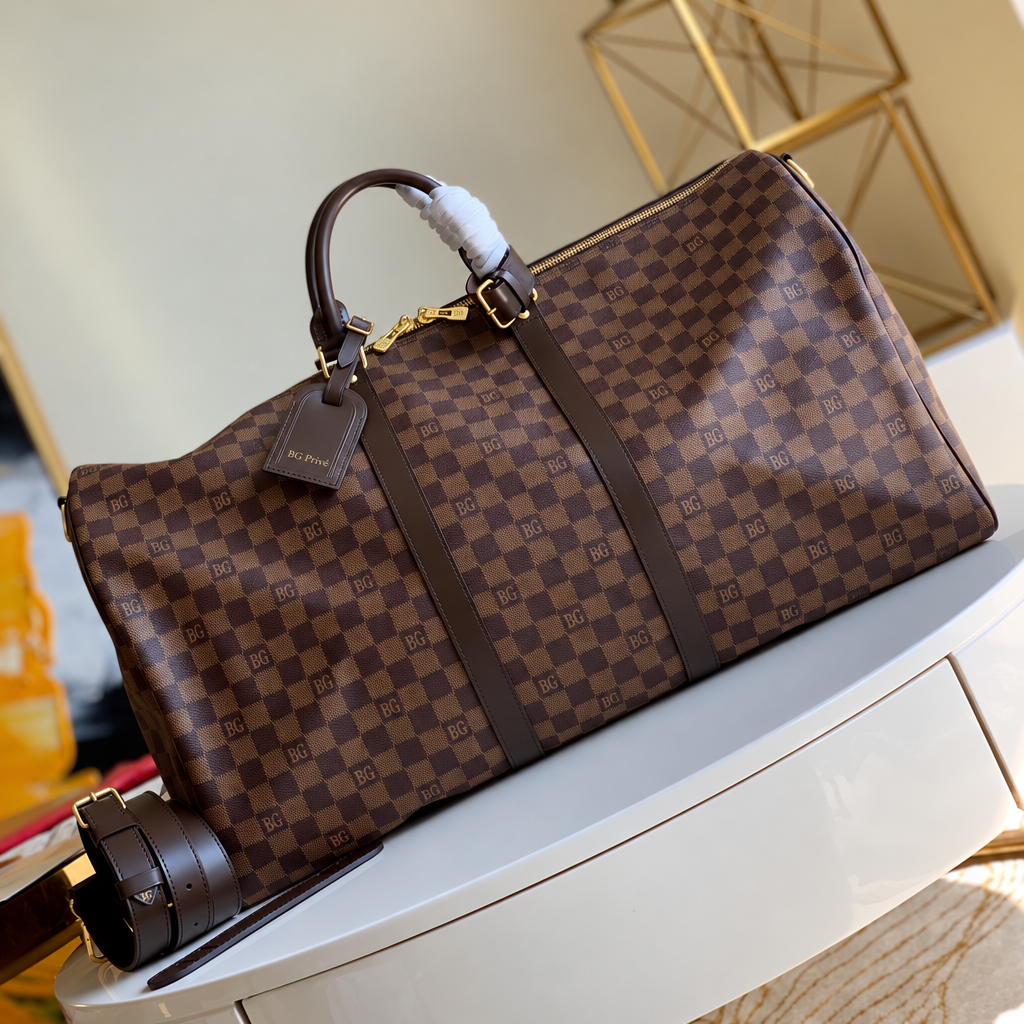 Keepall 55 Bandoulière Damier Ebene