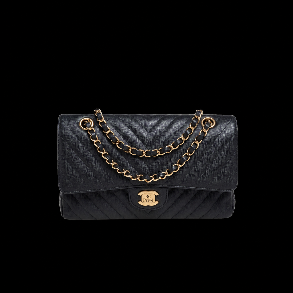 Classic Flap Medium Chevron Double Flap Shoulder Bag