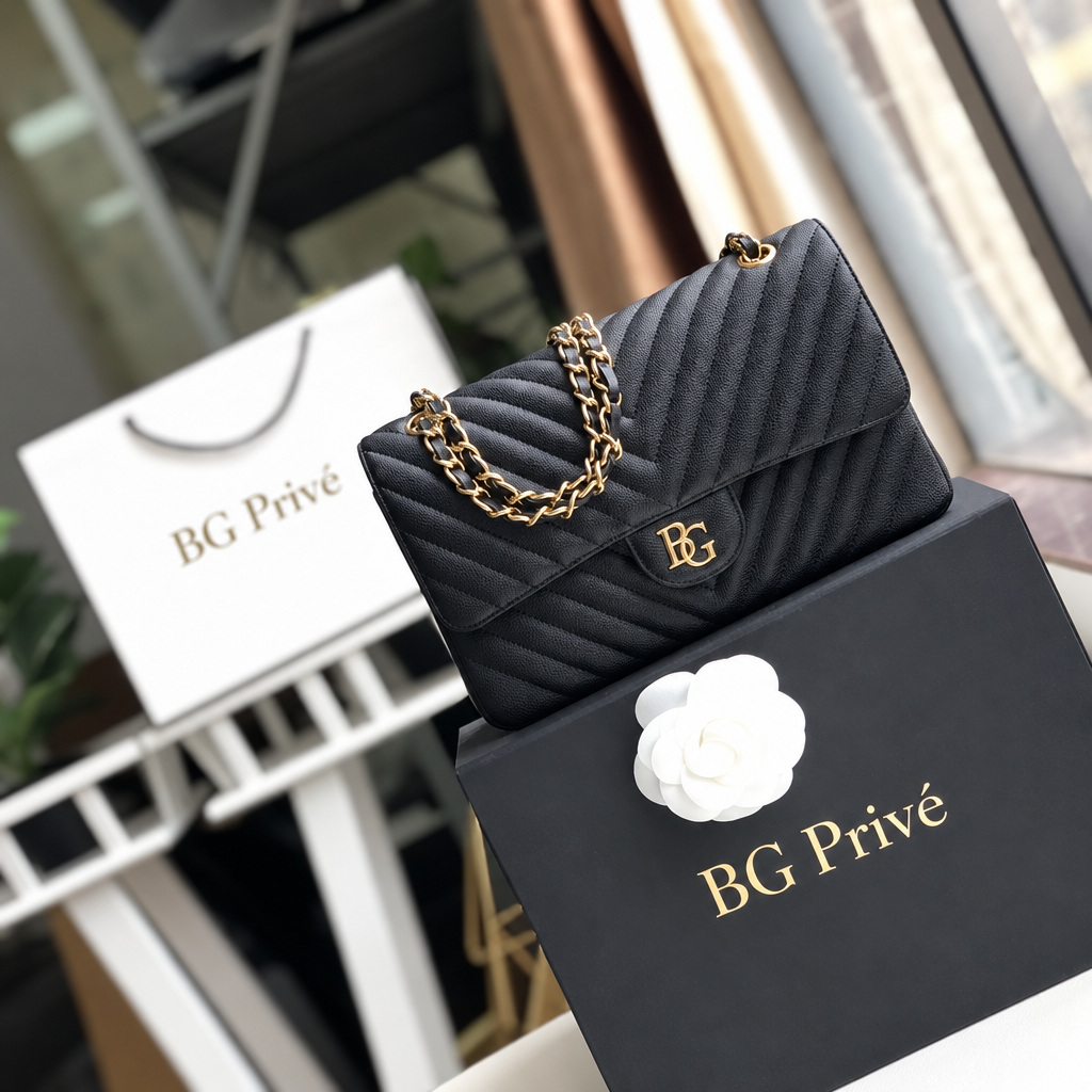 Classic Flap Medium Chevron Double Flap Shoulder Bag
