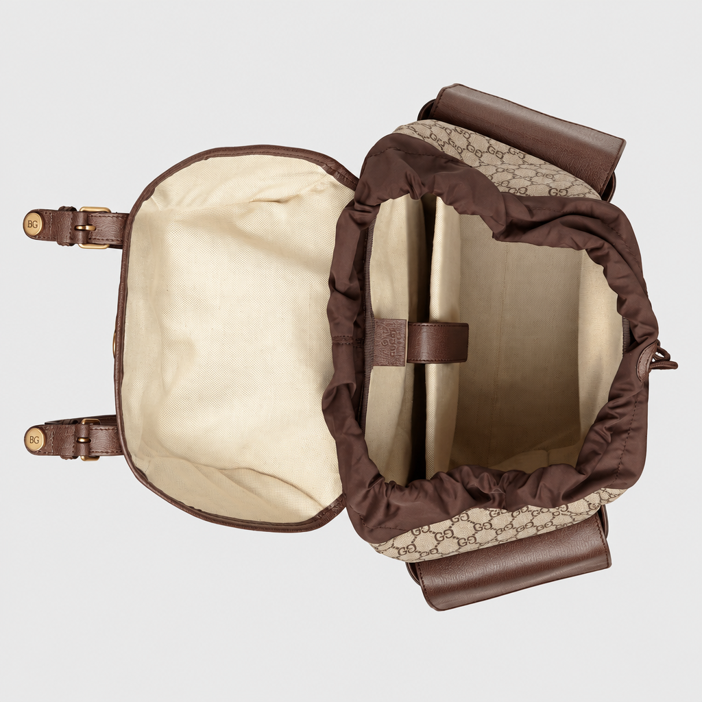 Ophidia Medium Backpack Beige/Ebony 598140 HUHAT 8564