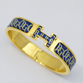Clic H Bracelet Style – Narrow Printed Enamel H-Clasp Bangle