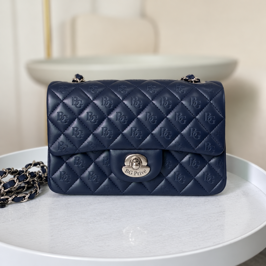 Mini Classic Flap Bag in Navy Blue
