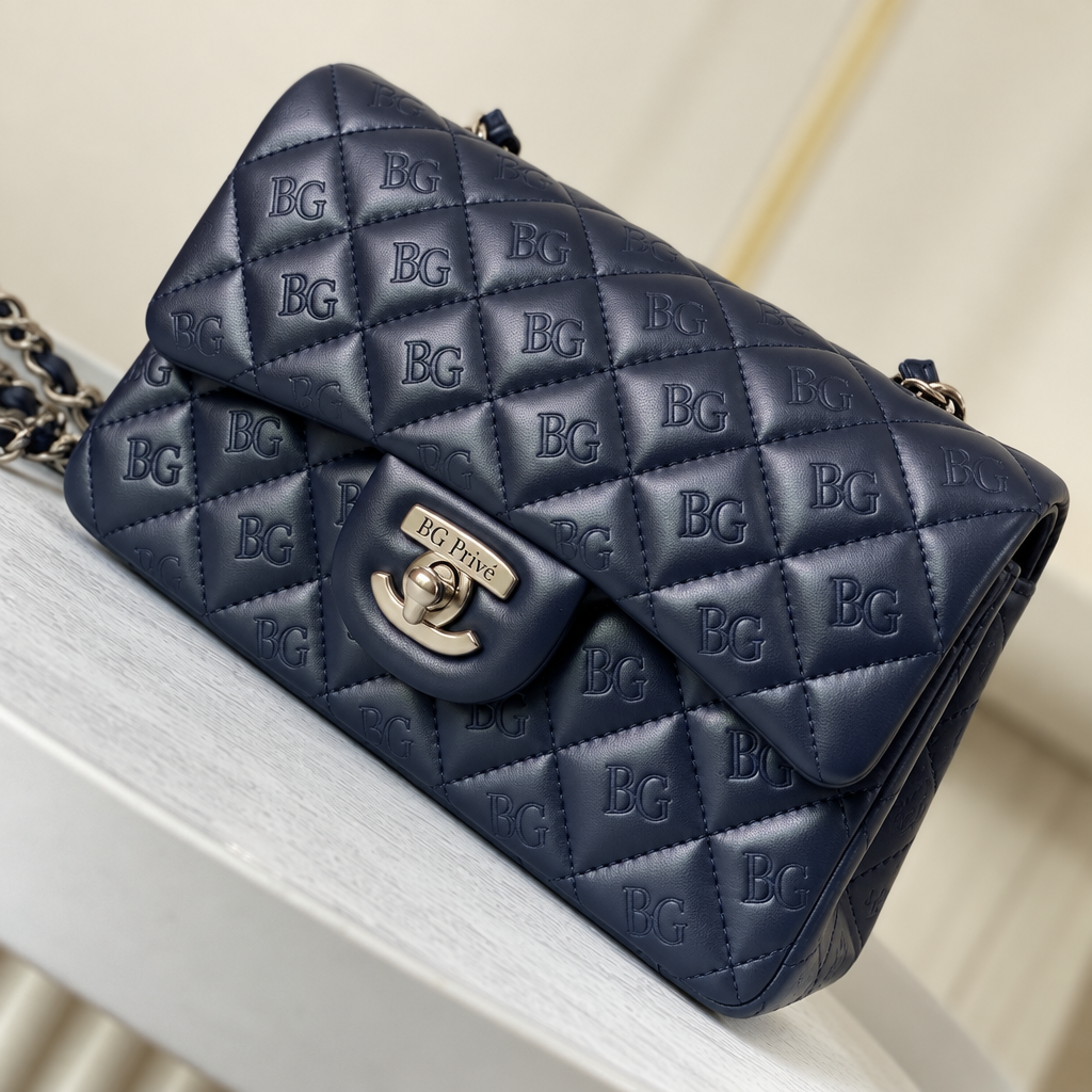 Mini Classic Flap Bag in Navy Blue