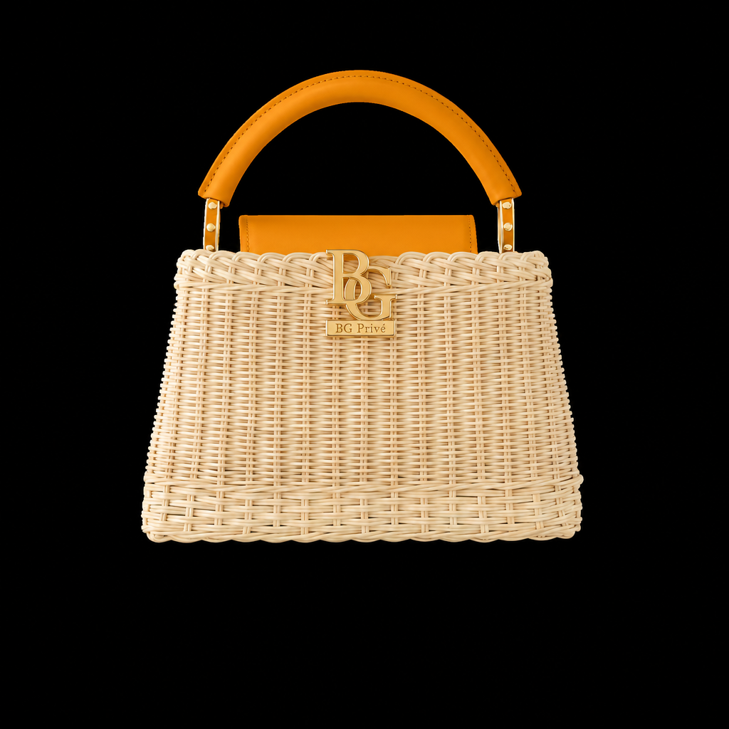 Capucines BB in Golden Yellow Braided Rattan