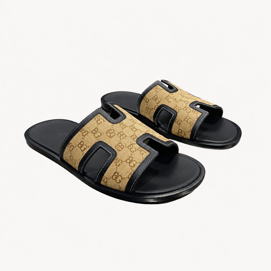 Izmir Sandal in Golden Tan and Black for Men
