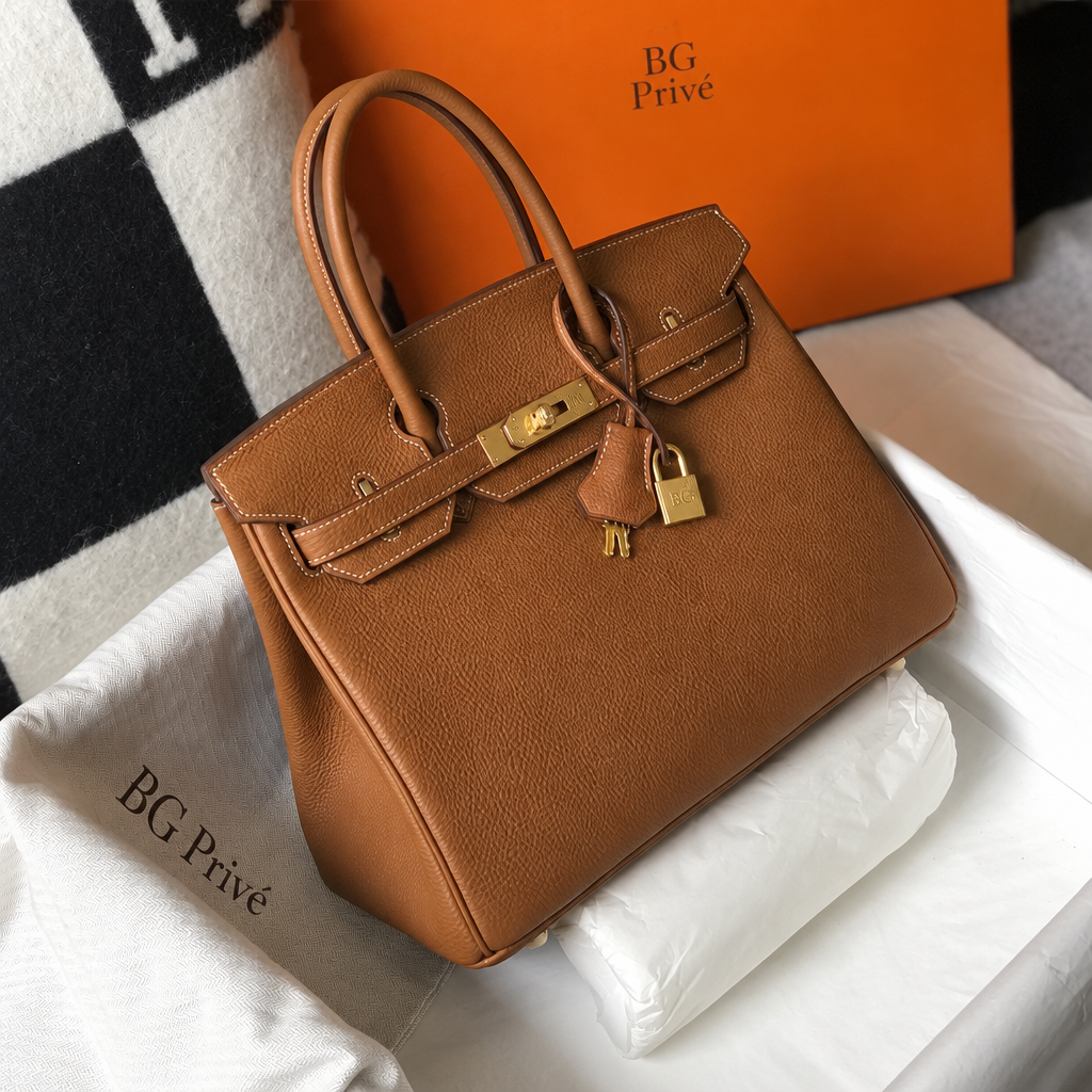 Birkin 30 Handbag in Warm Tan with Gold-Tone Hardware