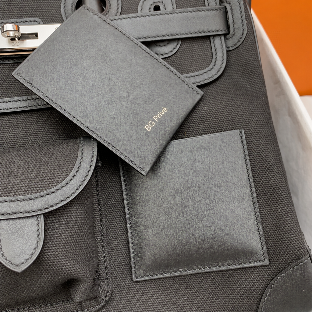 Birkin Cargo 35 in Black Canvas and Swift Leather