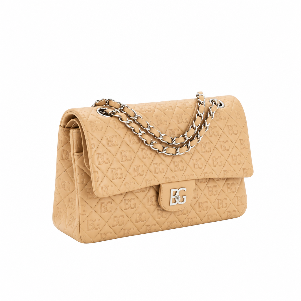 Classic Flap Medium 11.12 Handbag, Beige Silver Hardware