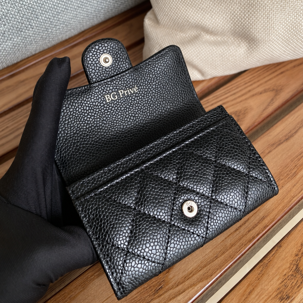 Classic Card Holder in Black Grained Calfskin