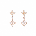 Color Blossom Double Star Long Earrings