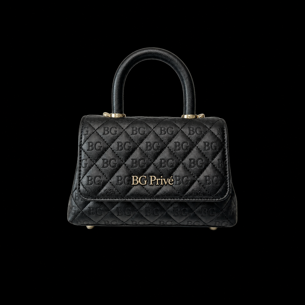 Mini Coco Handle Bag in Black Grained Calfskin