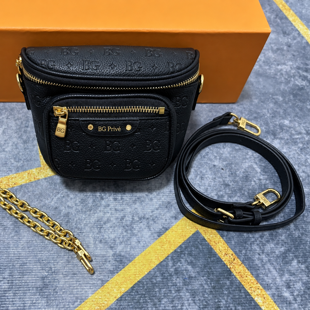 Mini Bumbag in Black Monogram Empreinte Leather