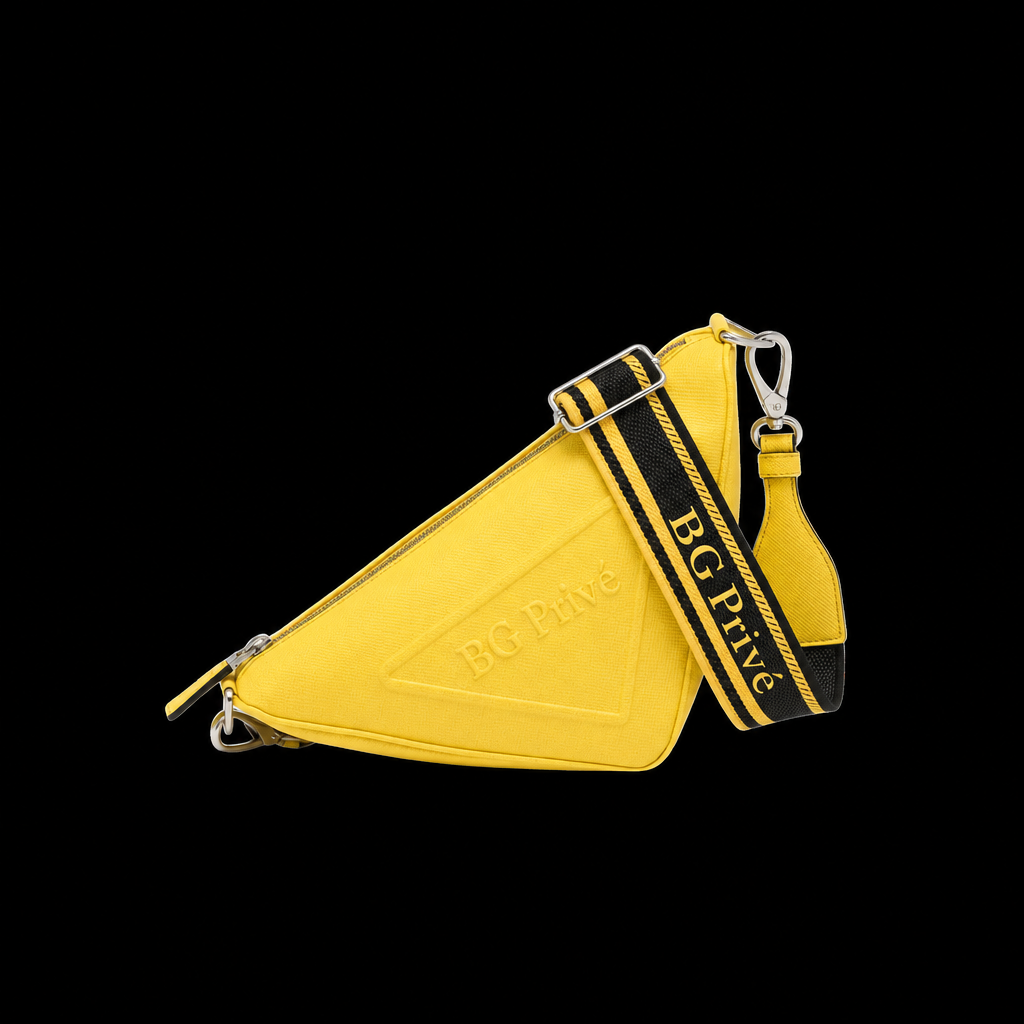 Triangle Bag in Sunny Yellow Saffiano Leather 2VH155