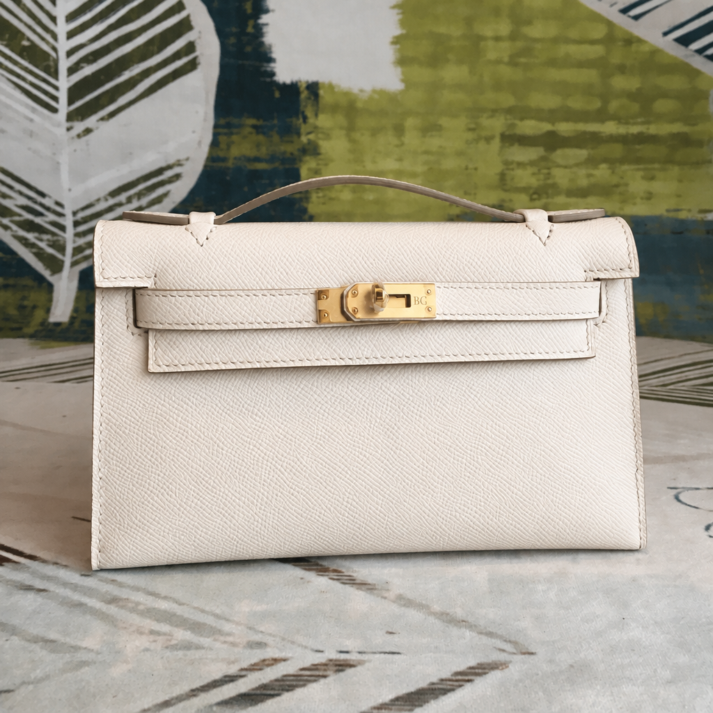 Kelly Pochette in White or with Gold-Tone Hardware