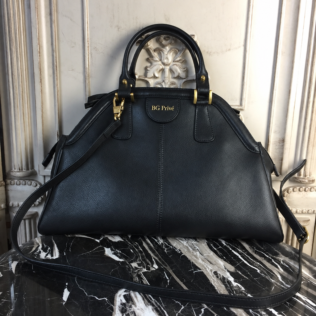 Re(Belle) Medium Top Handle Bag in Black