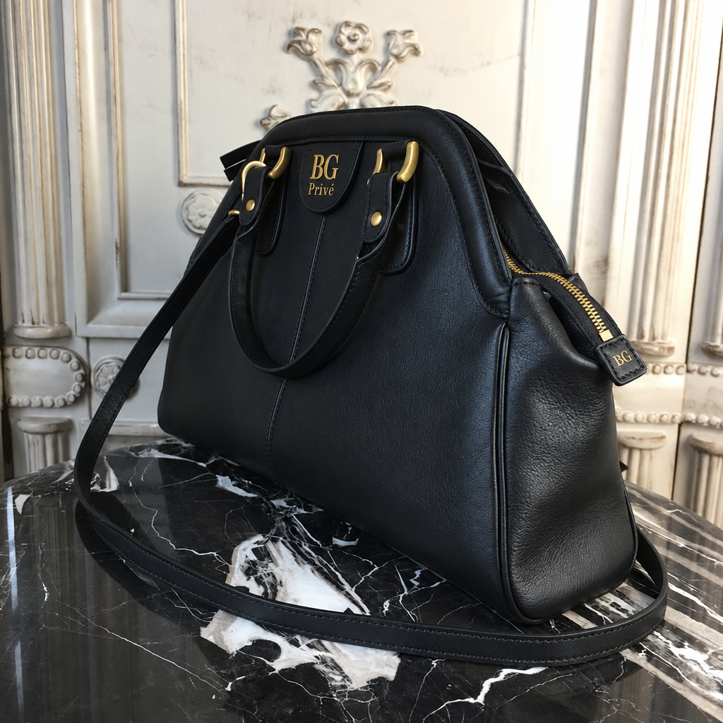 Re(Belle) Medium Top Handle Bag in Black