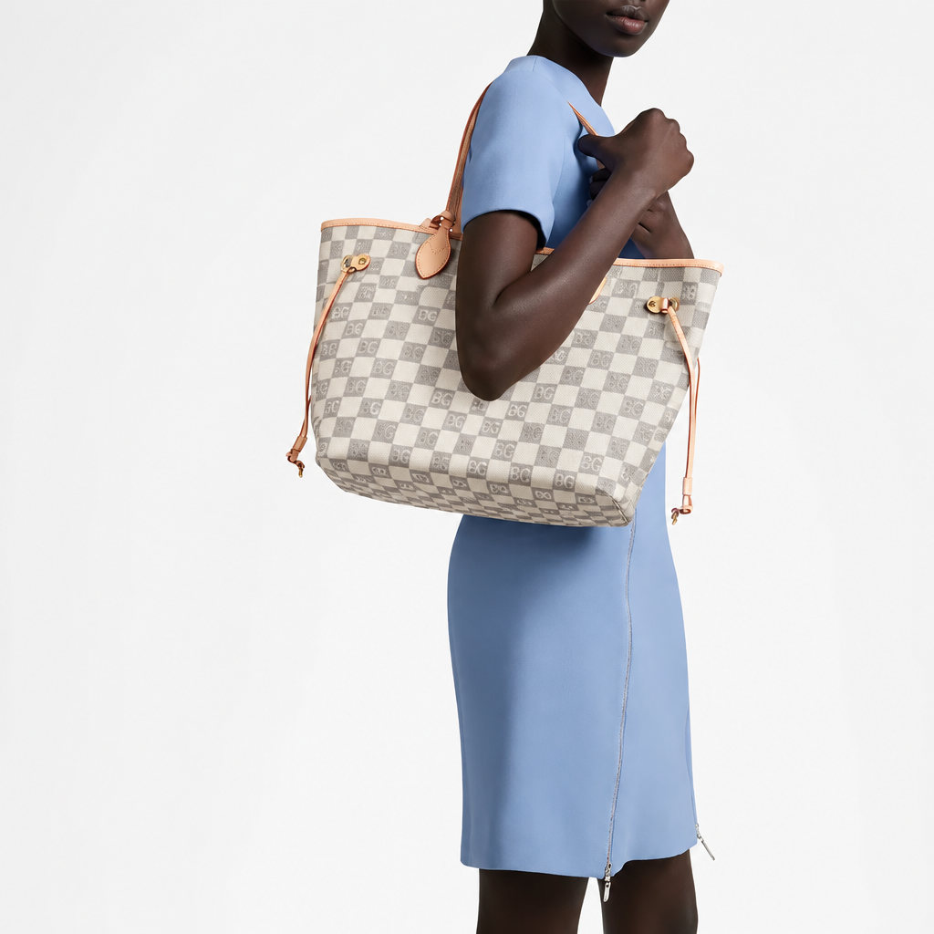 Neverfull MM Damier Azur Canvas Tote