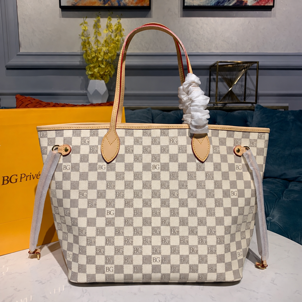Neverfull MM Damier Azur Canvas Tote