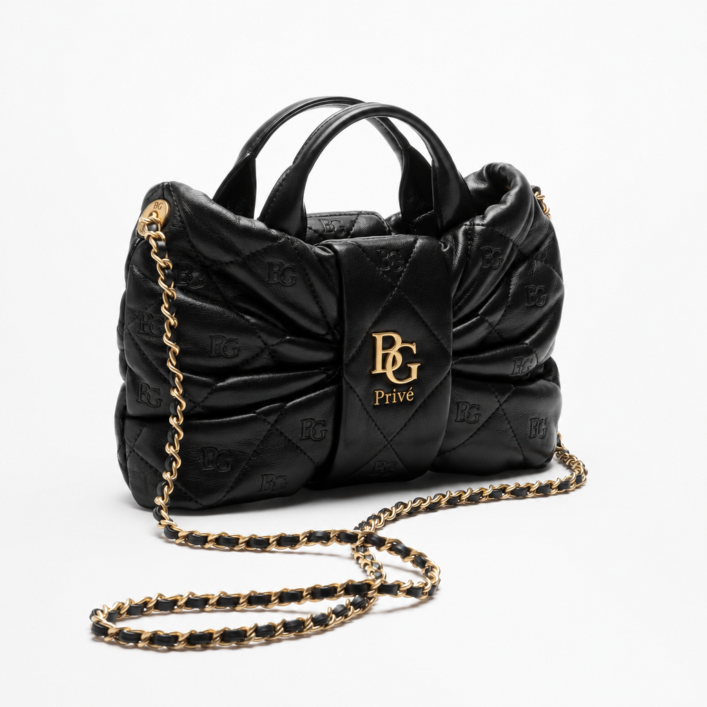 Mini Bow Bag in Black Shiny Lambskin AS5849