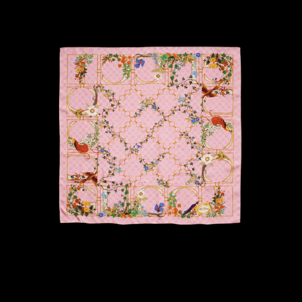 Printed Twill Carre Scarf Pink For Women 777066 3G001 5967