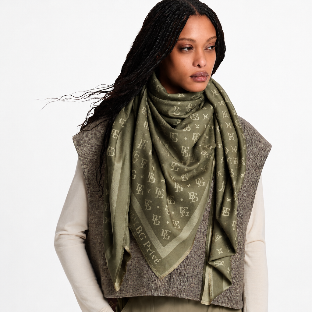Monogram Classic Shawl Khaki For Women M98140