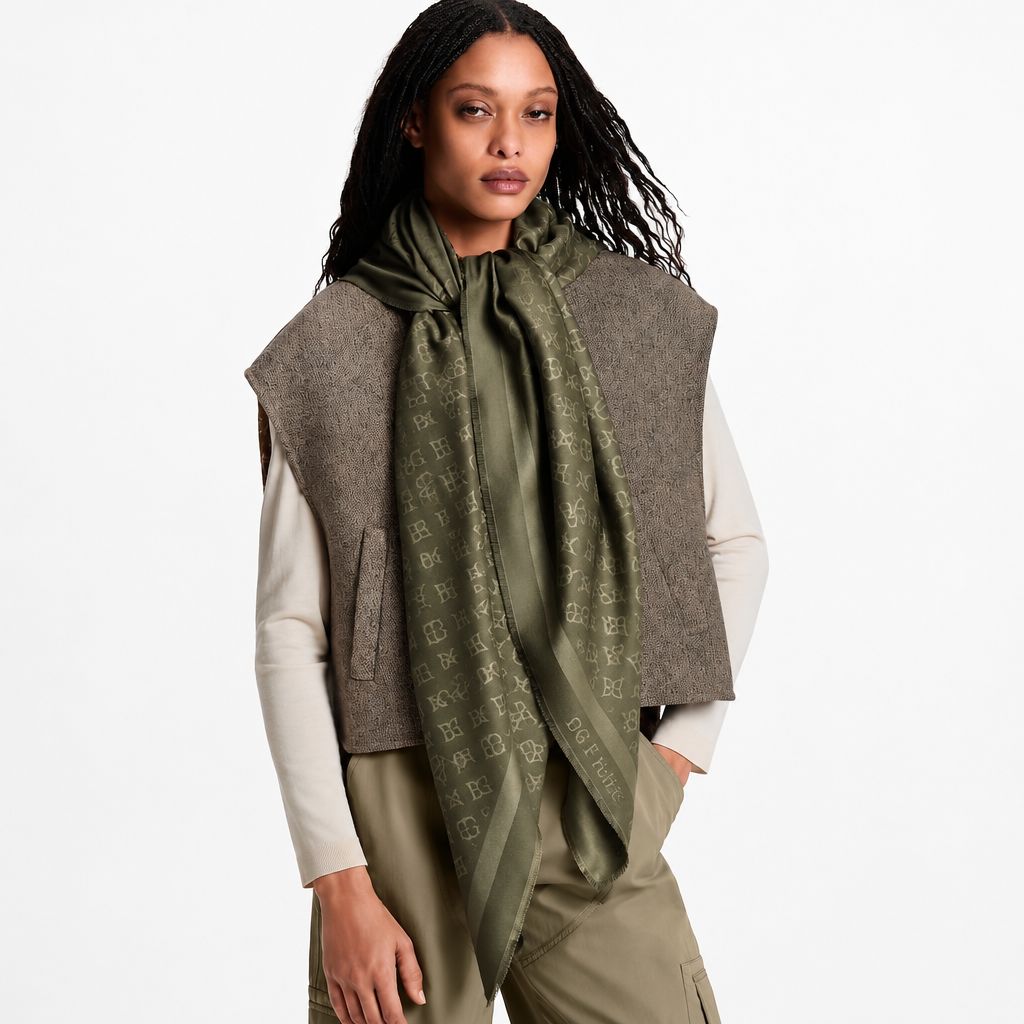 Monogram Classic Shawl Khaki For Women M98140