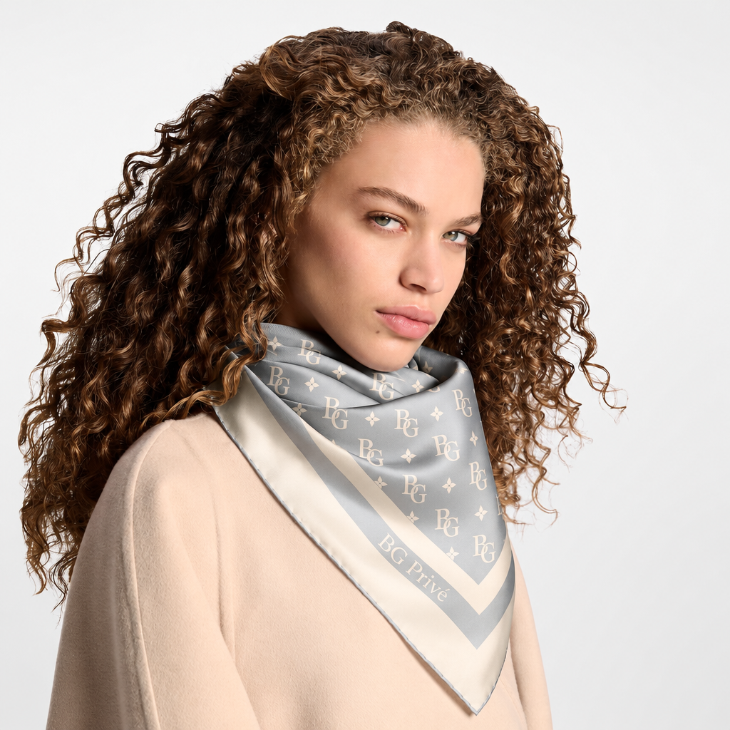Monogram Silhouette Square 90 Scarf Grey For Women M97405